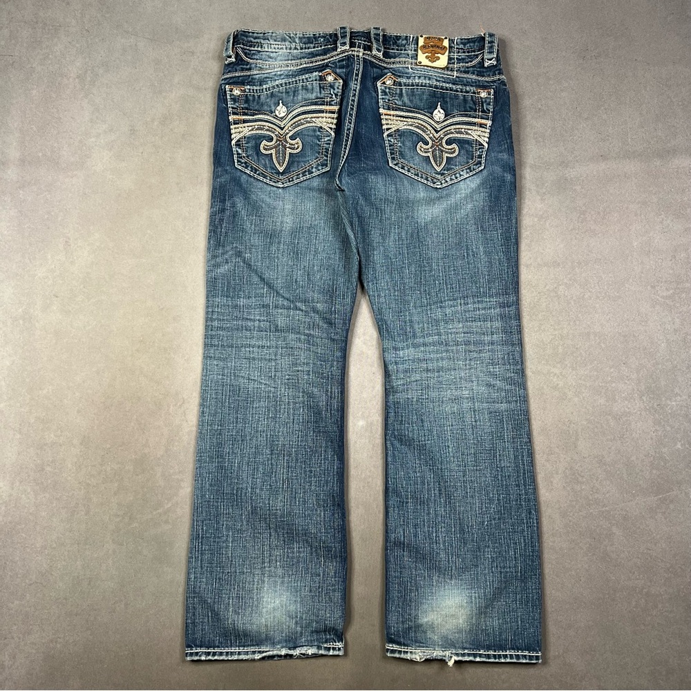 Rock Revival Blue Denim Jeans with Embroidery